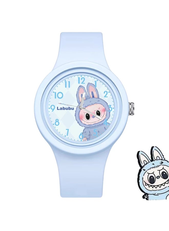 MiMi & BeiBei Cute Labubu Design Analog Watch for Kids Rubber Band Watch for Girls - Image 2