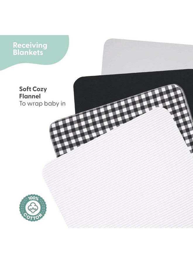 The Peanut Shell طقم هدايا بيبي ليت من بي نات شيل للفتيات - طقم هدايا مكون من 23 قطعة للمولودات الجدد، ملابس وضروريات المواليد - ملابس للفتيات من 0-3 أشهر - أسود وأبيض - Image 5