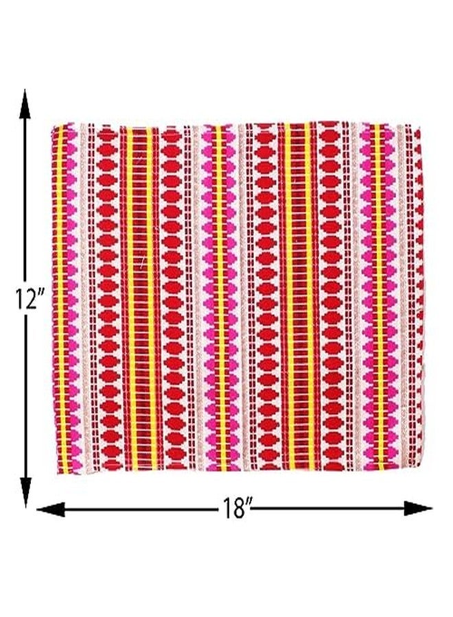 BRICK HOME Aztec Red Woven Fabric Table Placemats Pack of 6 (12 X 18 Inches) - Image 3