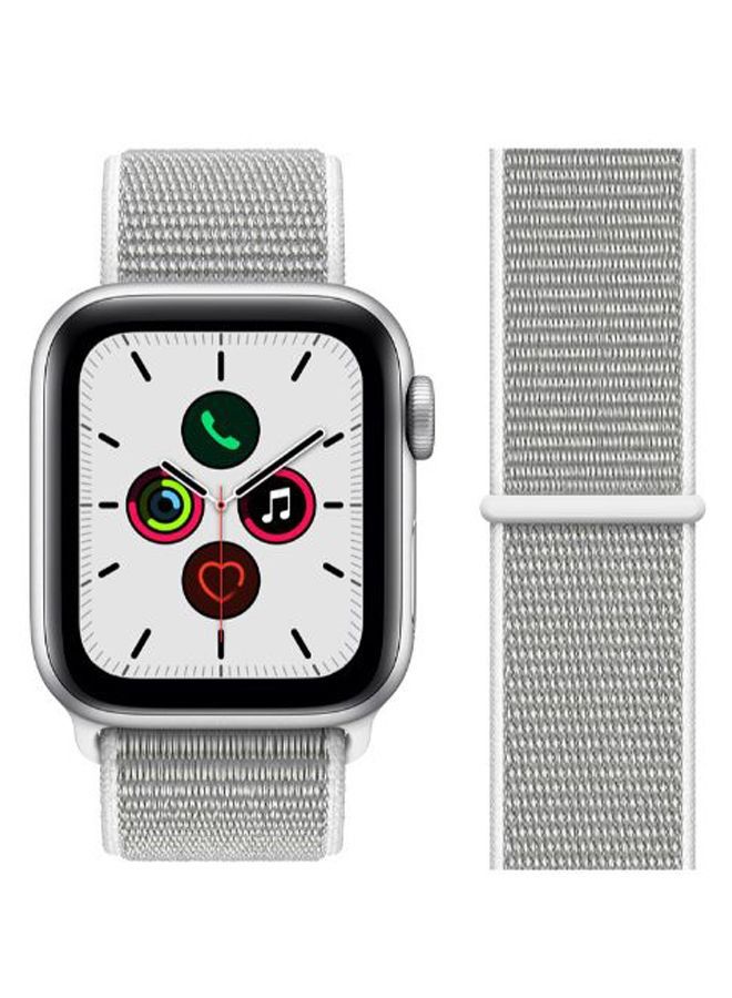 Replacement Band For Apple iWatch Series 5/6/7 42/44/45mm Seashell Silver/Grey - Image 2