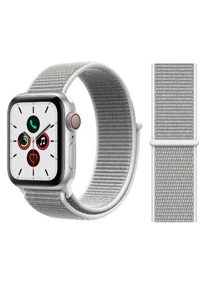 Replacement Band For Apple iWatch Series 5/6/7 42/44/45mm Seashell Silver/Grey - Image 1