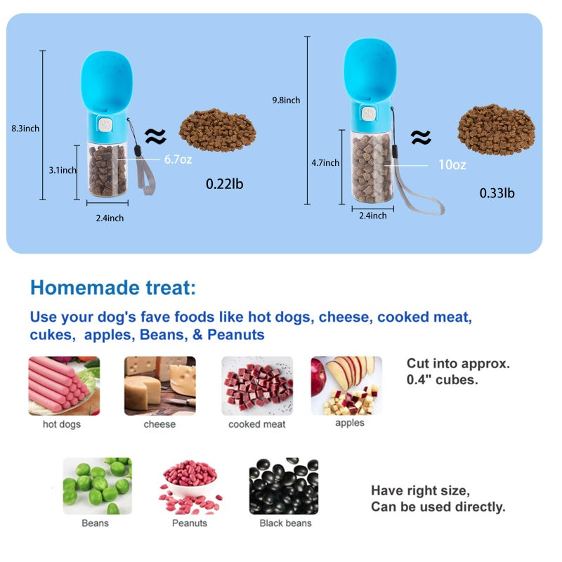 Colorday Handheld Dog Treat Dispenser Built-in Clicker & Treat Pouch, Slow Feeder for Puppy Training Walking Hiking Traveling (6.7 OZ, Blue) - Image 5
