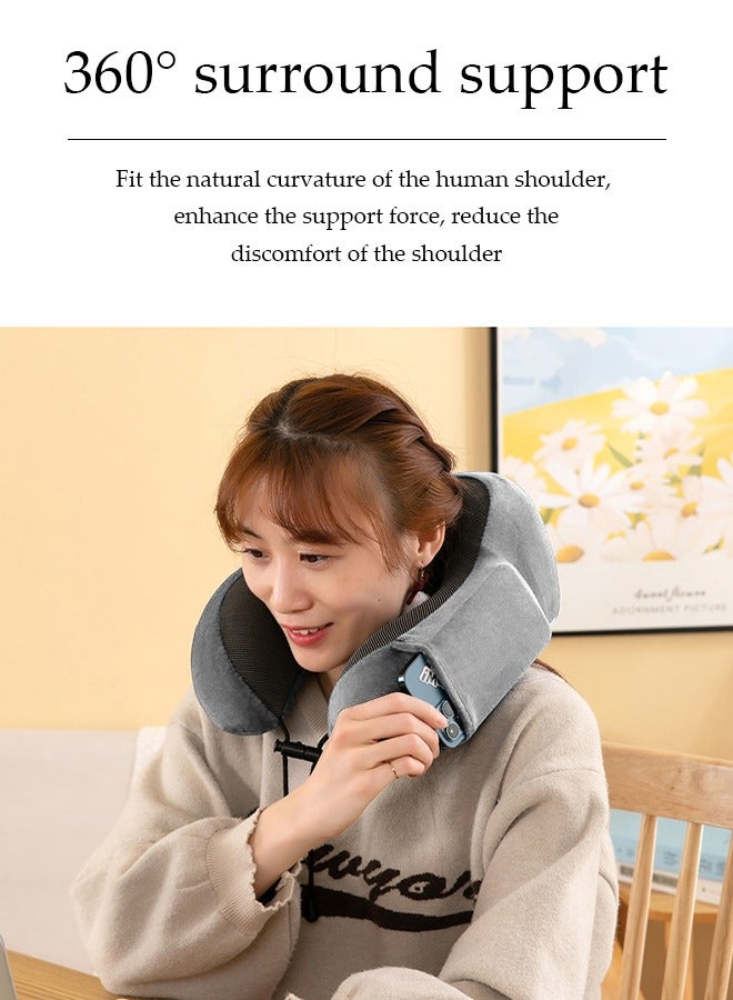 DUNISO Travel Pillow, Airplane Neck Pillow Neck & Head Support Pillow, Portable Memory Foam Neck Pillow, Pain Relief Neck Pillows,360°Surround Support, Comfortable and Breathable, Suitable for Sleeping Airplane Car Office and Home - Image 5