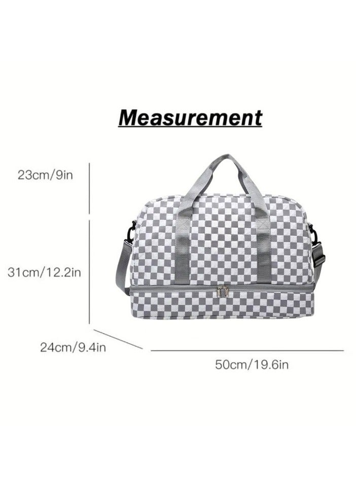 م اكس م حقيبة سفر نسائية، حقيبة رياضية خفيفة الوزن مقاومة للماء مع حجرة للأحذية (رمادية) - Image 2