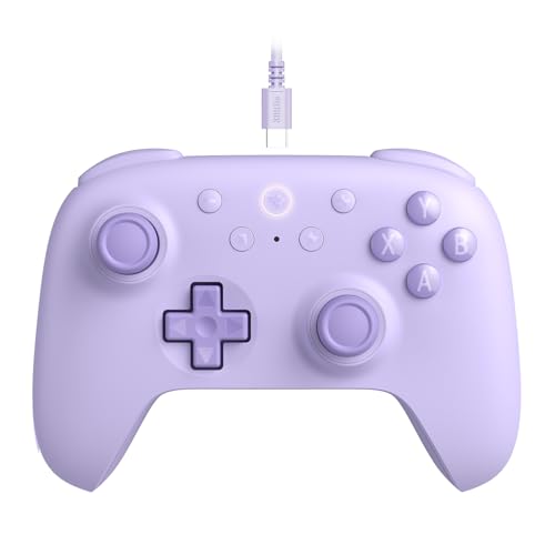 8Bitdo Ultimate 2C Wired Controller for Windows PC and Android with 1000Hz Polling Rate Hall Effect Joysticks and Hall Triggers and Remappable L4R4 Bumpers Purple