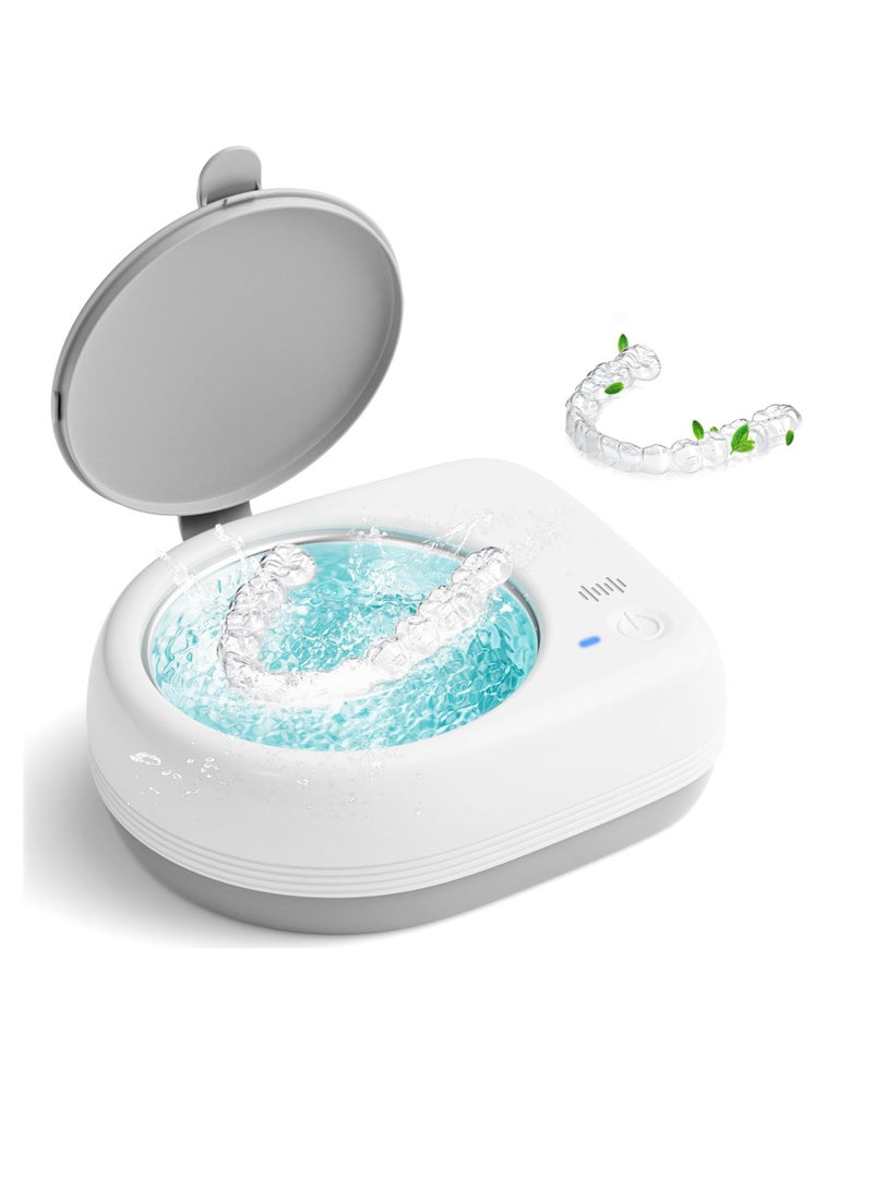 SYOSI Ultrasonic Retainer Cleaner, Cordless and Portable, Retainer Cleaner Machine with 2000mAh, 50kHz Dental Cleaning Pod for All Dental Retainer Mouth Guard Aligner Whitening Trays - Image 1