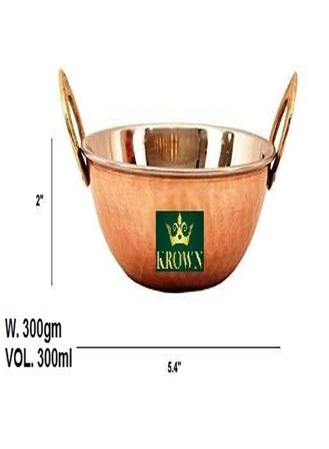 KROWN® Handmade Stainless Steel Copper Dish/Kadhai (300/500/600 ml) Set of 3 Pieces with Pure Copper Steel and Ayurvedic Health Benefits - Image 3