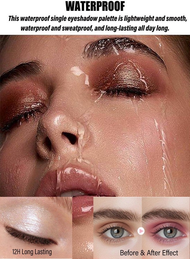 DuaTana Single Matte Eyeshadow,Light Brown Eye Shadow Palette Brow Makeup,High Pigment Waterproof Pressed Monochrome Nude Eye Shadows Powder with Smooth Lightweight Blendable Formula for Daily Eye Look-06 - Image 5