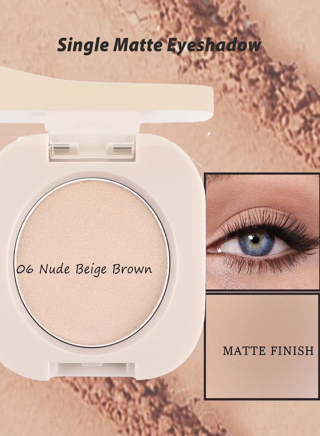 DuaTana Single Matte Eyeshadow,Light Brown Eye Shadow Palette Brow Makeup,High Pigment Waterproof Pressed Monochrome Nude Eye Shadows Powder with Smooth Lightweight Blendable Formula for Daily Eye Look-06 - Image 2