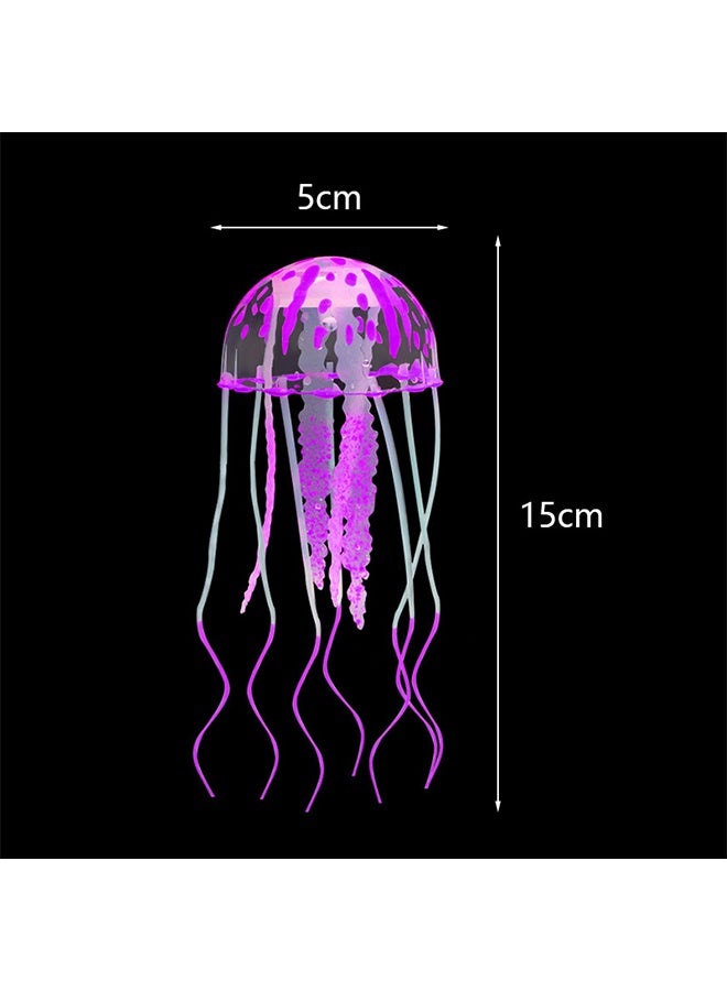 6 Pcs Glowing Jellyfish Ornament Decoration for Aquarium Fish Tank - Image 2