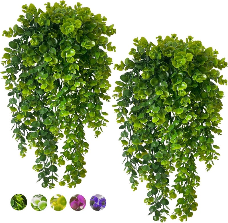 WYTE ORIGIN Artificial Hanging Plants Fern Vine - Fake Ivy Leaves Decoration for Indoors & Outdoors, Faux Foliage Greenery Decor for Living Room, Balcony, Garden, Bedroom 2Pcs (Green-i) - Image 1