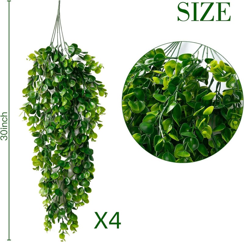 WYTE ORIGIN Artificial Hanging Plants Fern Vine - Fake Ivy Leaves Decoration for Indoors & Outdoors, Faux Foliage Greenery Decor for Living Room, Balcony, Garden, Bedroom 2Pcs (Green-i) - Image 3