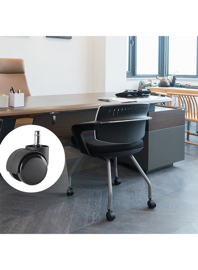 5-Piece Office Chair Swivel Caster Wheel Black 2inch - Image 2
