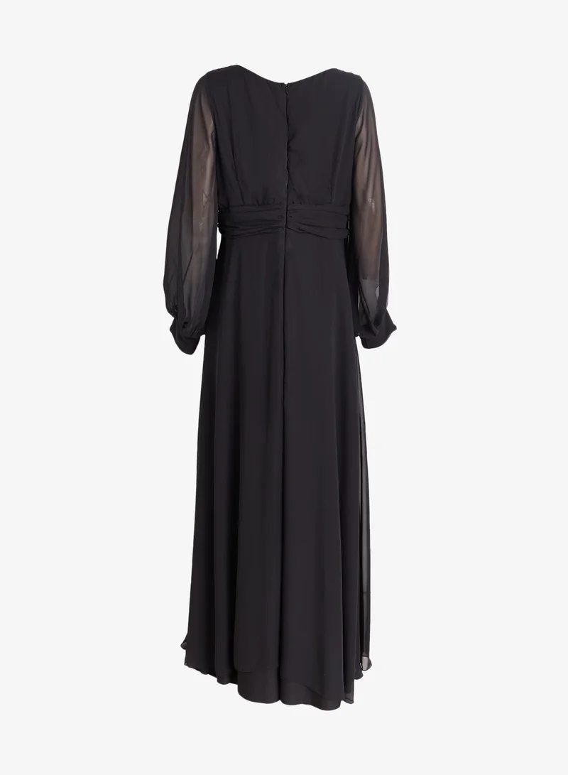 Ella Plus  Plus Size A-line Dress With Slit Sleeves for Women | Best Price UAE