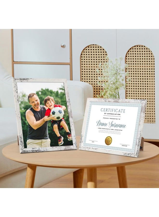 PHAREGE 8.5 x 11 Certificate Picture Frames Bulk Set of 18, Distressed White Photo Frames for Diploma, Document, Award and Artwork, Wall Hanging or Tabletop Display - Image 5