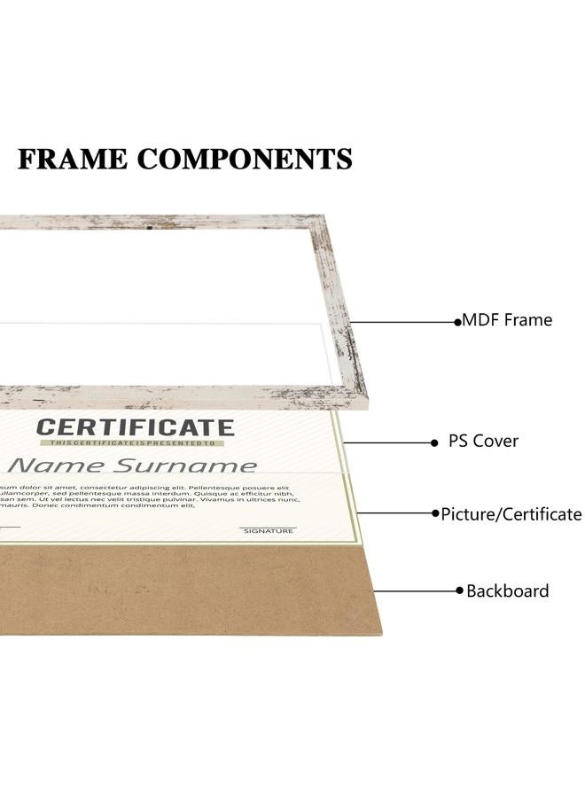 PHAREGE 8.5 x 11 Certificate Picture Frames Bulk Set of 18, Distressed White Photo Frames for Diploma, Document, Award and Artwork, Wall Hanging or Tabletop Display - Image 3