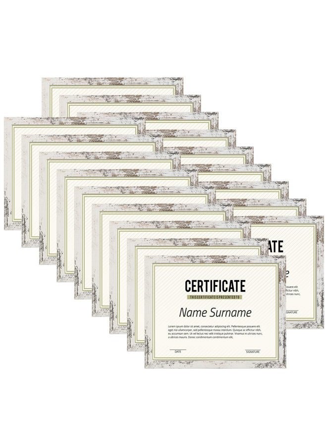 PHAREGE 8.5 x 11 Certificate Picture Frames Bulk Set of 18, Distressed White Photo Frames for Diploma, Document, Award and Artwork, Wall Hanging or Tabletop Display - Image 1