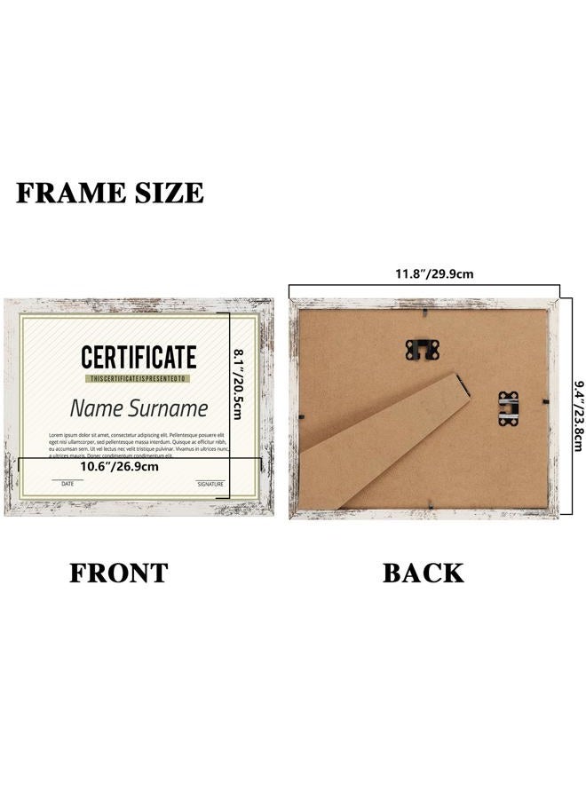 PHAREGE 8.5 x 11 Certificate Picture Frames Bulk Set of 18, Distressed White Photo Frames for Diploma, Document, Award and Artwork, Wall Hanging or Tabletop Display - Image 2