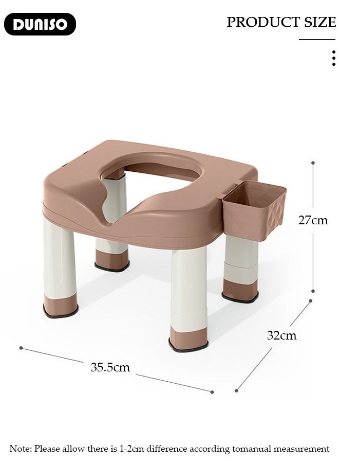 DUNISO Adjustable Commode Chair, Elderly Toilet Chair,Anti Slip Sturdy Squat Sit Bath Chairs, Maternity Toilet Stool, Bathroom Stool, for Elderly, disabled, pregnant women. - Image 2