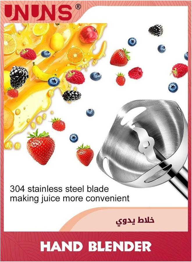 UNUNS 3-in-1 Immersion Hand Blender,Stainless Steel Blades,Corded Blender,Including Whisk And Milk Frother,Pressure Controlled Stick Mixer,Sauces,Soup,Smoothies,Baby Food  - Image 2