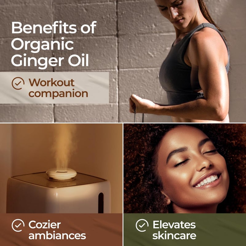 Gya Labs Organic Ginger Essential Oil - 0.34 Fl Oz - for Skin, Hair, Diffuser, Aromatherapy, DIY Candle Making Scents - Image 4