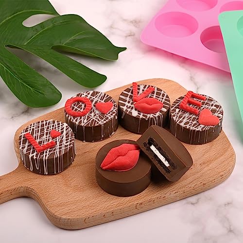 Actvty Round Chocolate Cookie Molds, New Size 12-Cavity Cylinder Chocolate Cover Cookie Silicone Molds for Candy Mini Cakes Jelly Baking（2 Pack） - Image 2