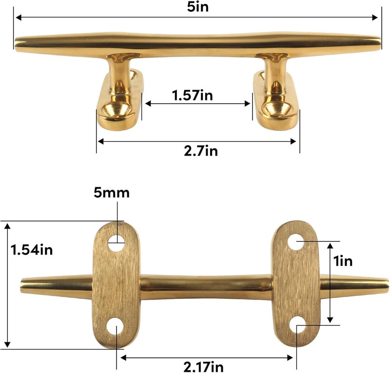 VEITHI 4/5/6 inch Dock Cleats - 316 Stainless Steel Boat Cleats Boat Dock Cleats,Open Base Dock Cleat with Fasteners,Marine Cleat Rope Cleat Boat Cleat for Boat/Deck/Nautical Decor(1,2,4,6,8 Pack) - Image 2