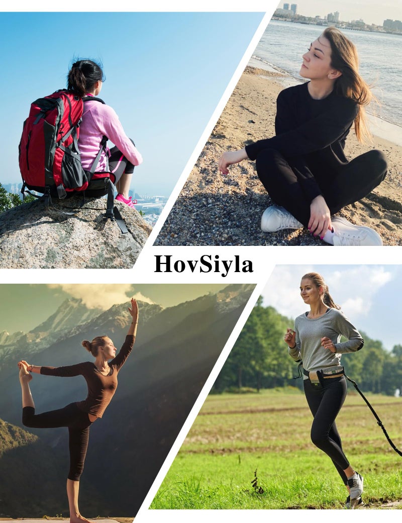 HovSiyla 5 Pack Women Long Sleeve Shirts Running UV Rash Guard Casual Tops Sun Protection Workout Hiking T Shirts for Women Black Grey White Azure Burgundy Small - Image 2