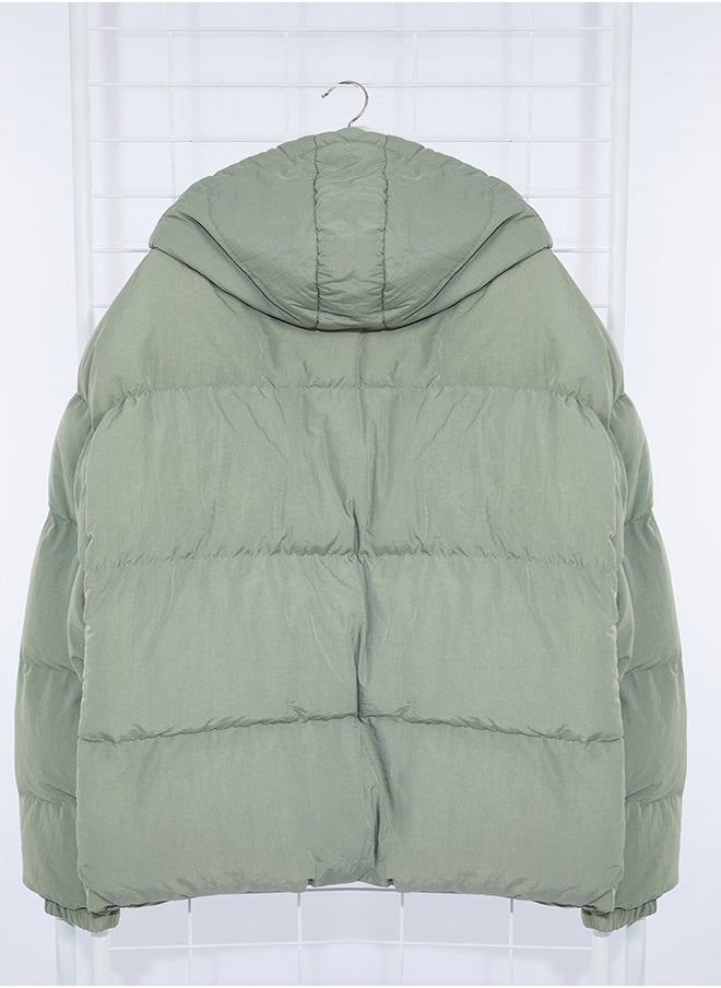 trendyol - Men's Khaki Oversize Fit Hooded Taslan Winter Coat TMNAW25MO00005 - Image 1