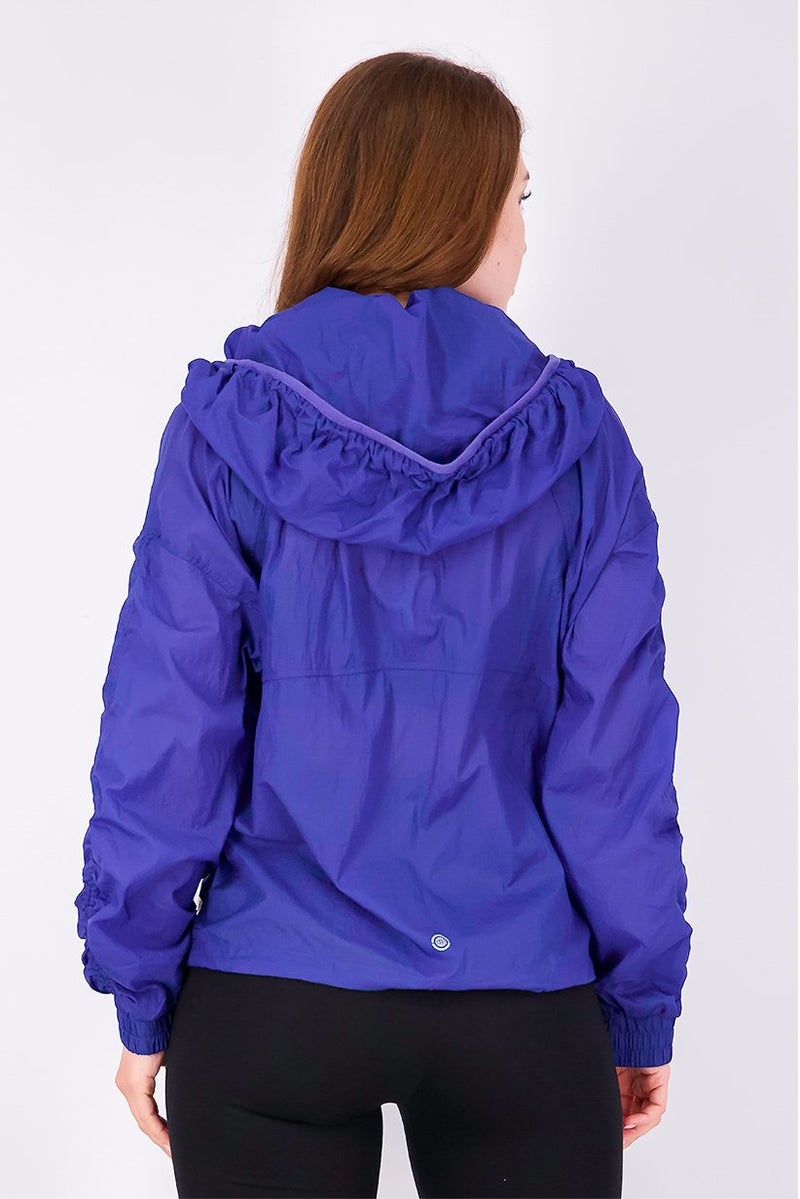 Max Studio Women Regular Fit Begonia Training Jacket, Blue - Image 3