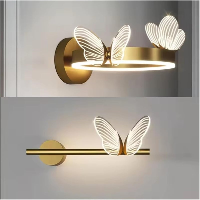 Butterfly LED Wall Lamp Indoor Lighting for Home Living Room Decoration Bedroom LED Night Lights Bedside Lamps,Contemporary(White Light,Right) - Image 5