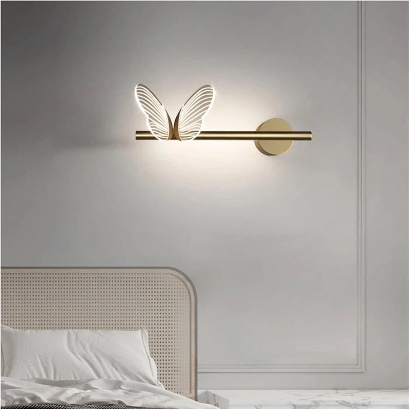 Butterfly LED Wall Lamp Indoor Lighting for Home Living Room Decoration Bedroom LED Night Lights Bedside Lamps,Contemporary(White Light,Right) - Image 1