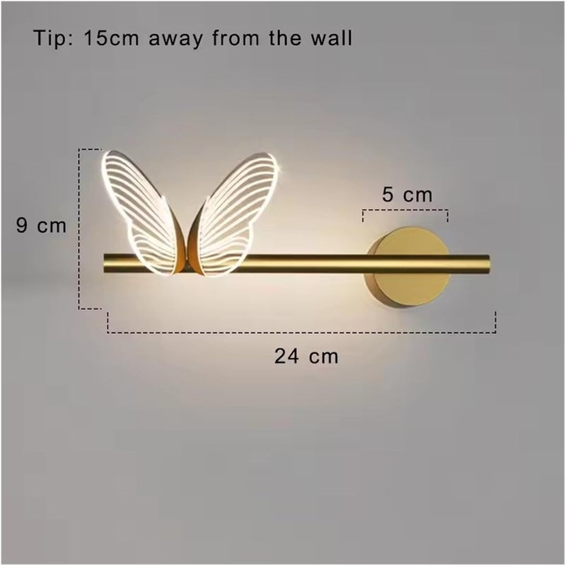 Butterfly LED Wall Lamp Indoor Lighting for Home Living Room Decoration Bedroom LED Night Lights Bedside Lamps,Contemporary(White Light,Right) - Image 2