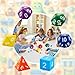 Arrowbash 6 Pcs Jumbo Polyhedra Dice 394 Inch Jumbo Foam Polyhedral Dice 6 Set 4 6 8 10 12 Sides Gifts for Games Teach Numbers Addition Subtraction Probability Learning Multicolor - Image 4