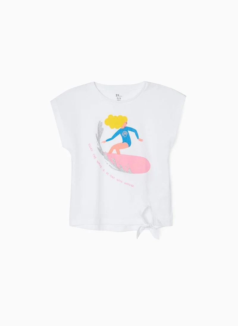 Zippy T-Shirt for Girls 'Surfing', White