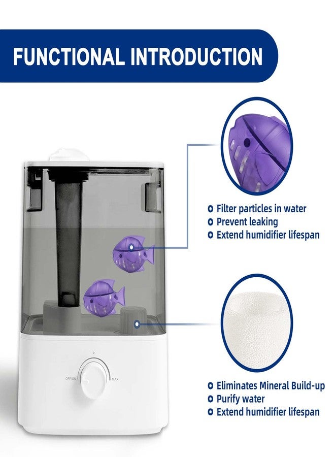 ADDFRESH Top-Fill Humidifier Replacement Filter Compatible with Levoit Dual150 Dual200S Classic160 Classic300(S) LV600S LV600HH OasisMist450S OasisMist600S Superior 6000S - 10 Filters and 2 Clean Fish - Image 3