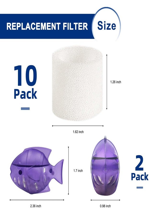 ADDFRESH Top-Fill Humidifier Replacement Filter Compatible with Levoit Dual150 Dual200S Classic160 Classic300(S) LV600S LV600HH OasisMist450S OasisMist600S Superior 6000S - 10 Filters and 2 Clean Fish - Image 4