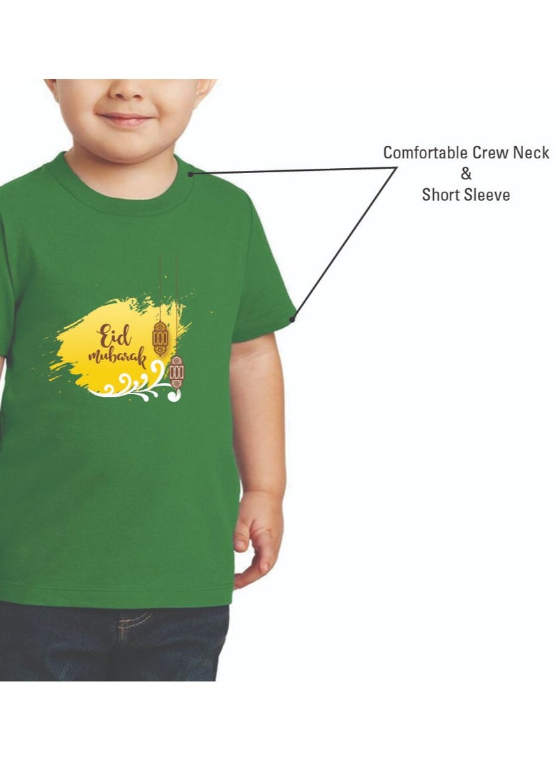 PRINTSHOP4ME Eid Mubarak Boys Cotton T-Shirt - Round Neck Short Sleeve Tshirt for Boys - Eid Gift for Kids - Fun and Festive Design for Eid Celebrations - Image 5