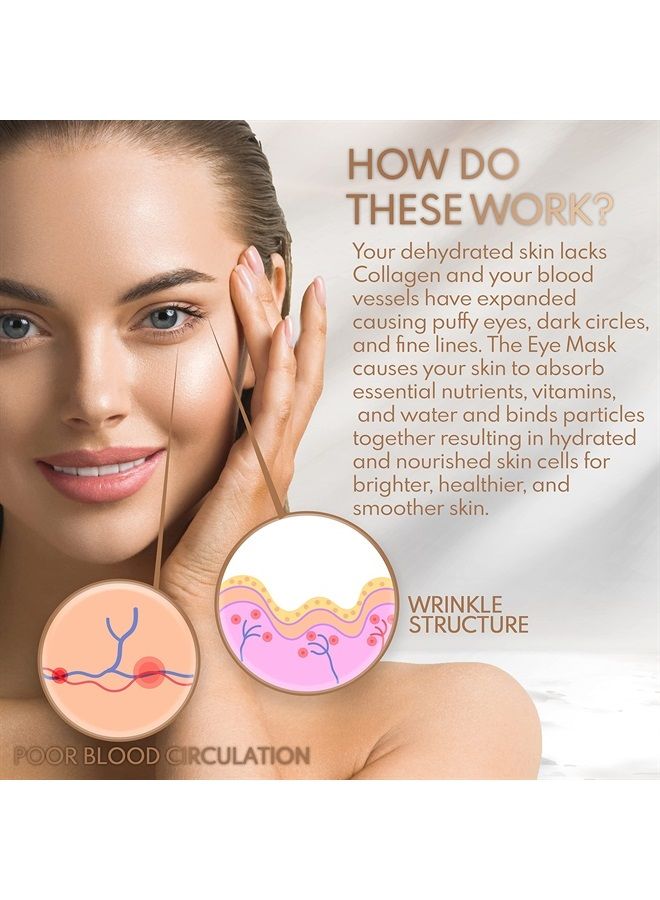 Under Eye Anti-Aging Eye Mask Collagen Patch Treatment for Minimizing Wrinkles, Puffy Eyes, Eye Bags, Dark Circles, Fine Lines Under the Eye, Looking Less Tired, Revitalizing, Moisturizing and Refresh