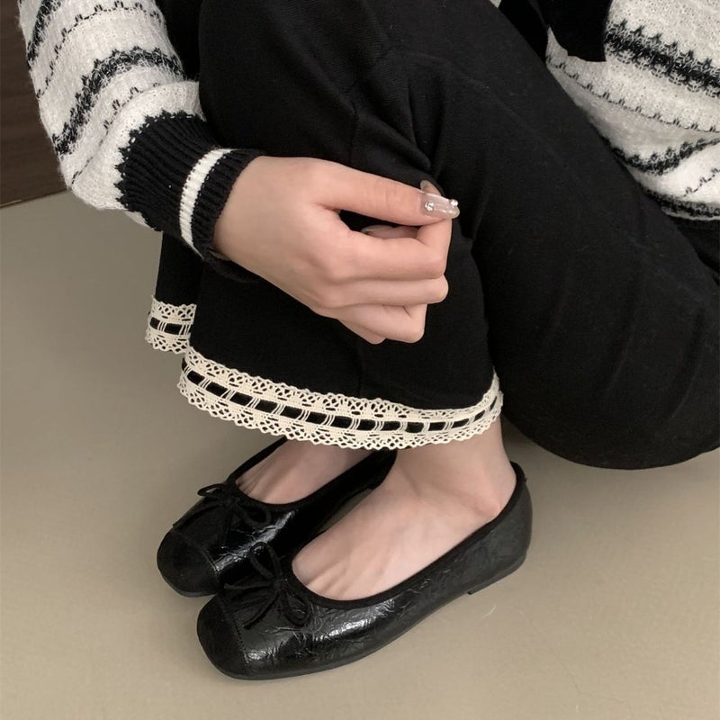 French Style Chanel Style Shoes 2025 Spring New Arrival Bow Round Toe Gentle Fairy Bean Shoes Shallow Mouth Shoes - Image 5