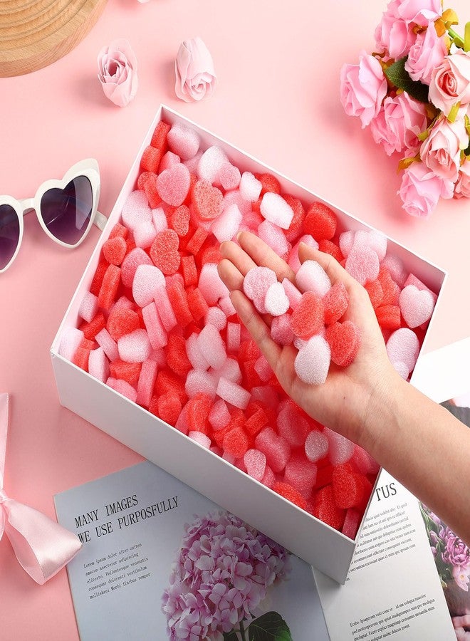 Joyfolk 1000 Pcs Gift Box Filler Foam Heart Shaped Vase Filler Pink White Red Basket Fillers for Cookies Box Crafts DIY Package Easter Wedding Birthday Gift Wrapping Decor Supplies(1.2" and 0.89") - Image 4
