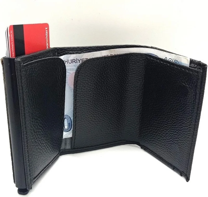 Mkm Snap Fastener Automatic Mechanism Card Holder and Wallet