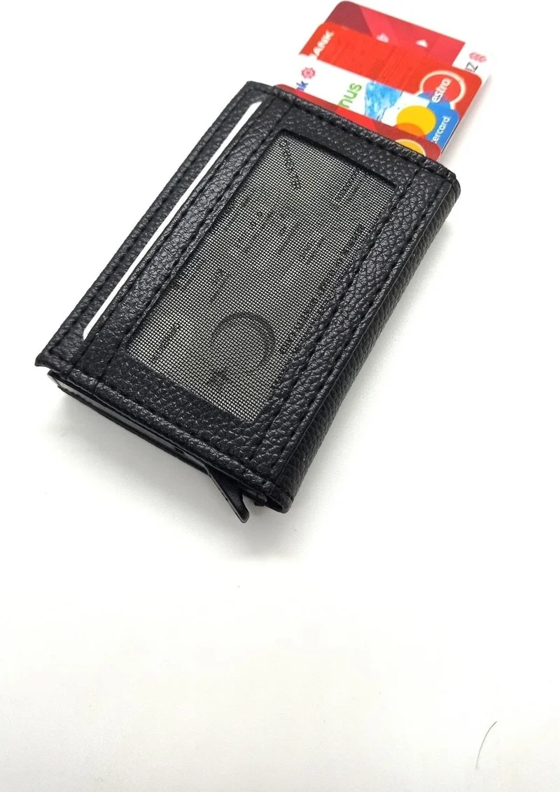 Mkm Snap Fastener Automatic Mechanism Card Holder and Wallet