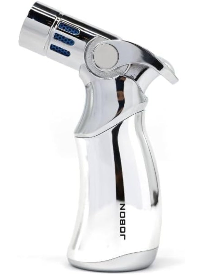 JOBON Jet Flame Windproof Gas Lighter – Blue Flame, Refillable Pocket Lighter for BBQ & Home, Cigar Use, Gas Not Added - Image 1