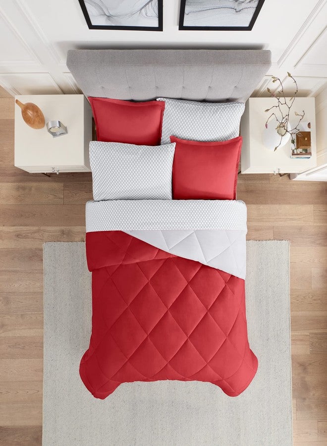 Eclipse Sleep Solutions Jerry Cooling Twin/Twin XL 5 pc Bedding Set in Red/Gray - Image 4