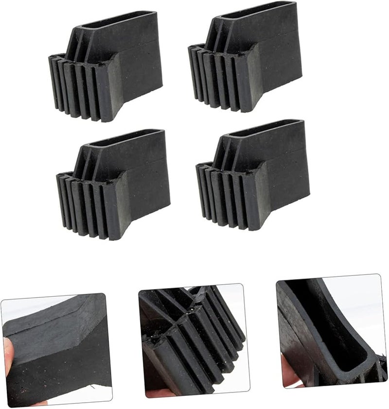 4Pcs Black Rubber Ladder Feet Pads For Enhanced Stability Home Office Construction Use - Image 3