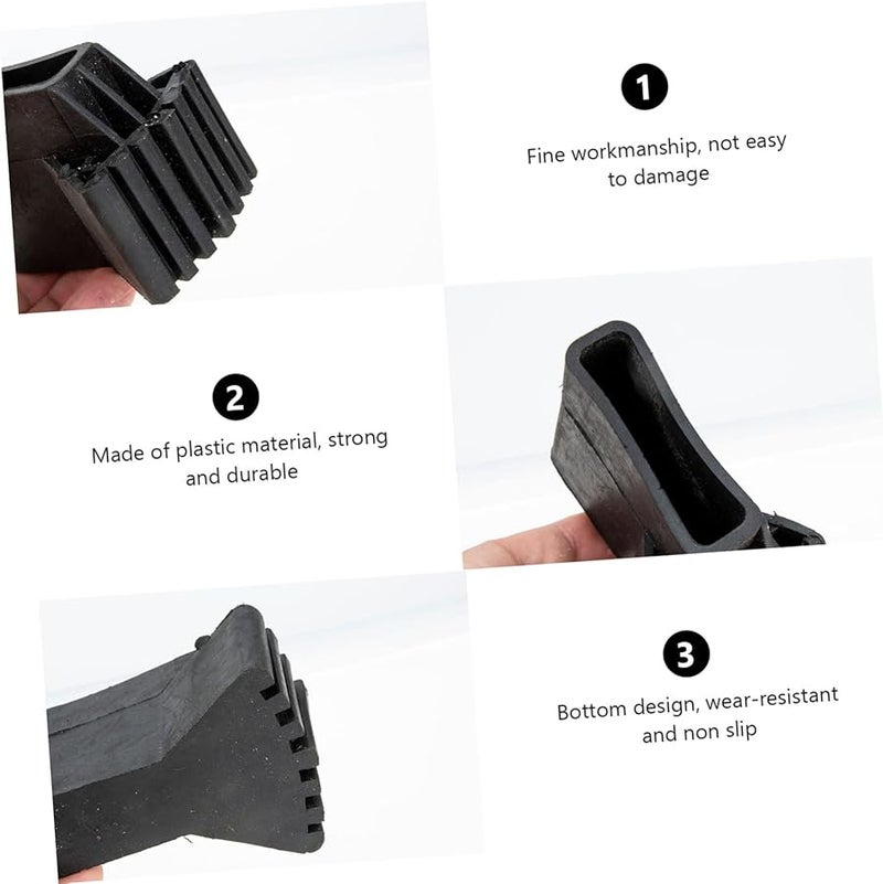 4Pcs Black Rubber Ladder Feet Pads For Enhanced Stability Home Office Construction Use - Image 4