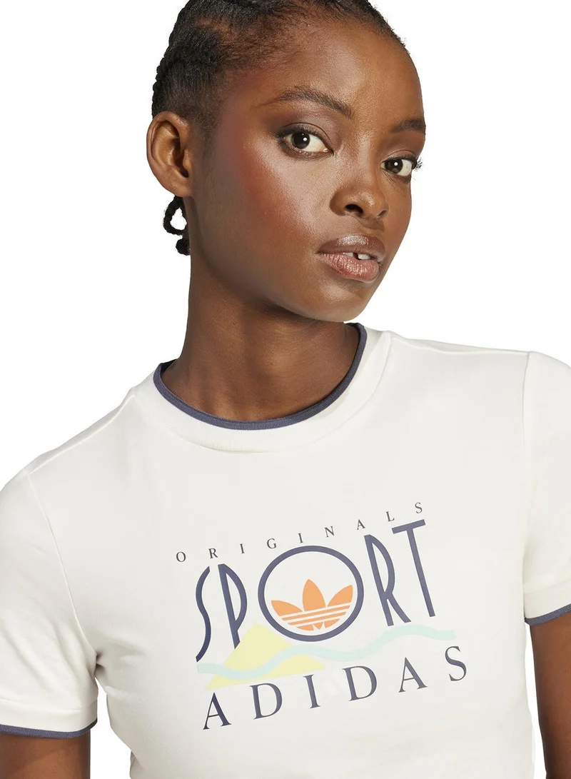 Adidas Originals White adidas Sport Graphic Baby Tee for Women | Best Price UAE