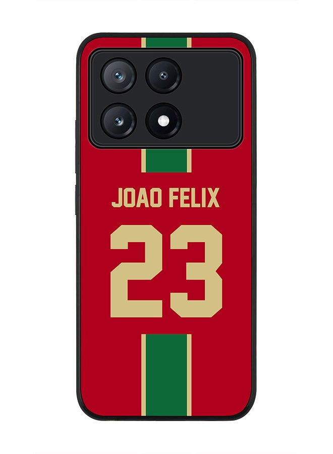 Stylizedd Rugged Black Edge Case for Xiaomi Poco X6 Pro, Slim fit Case Thin Cover -  Football Team - Portugal, Player Name - Joao Felix - Image 1