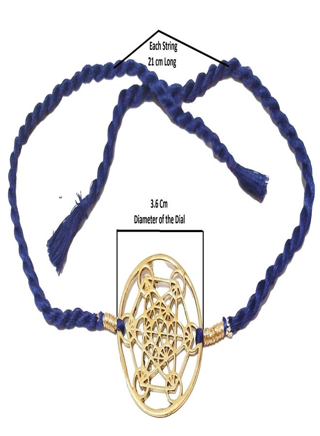 athizay راخي نحاسي من athizay مع لون الخيط النيلي لشاكرا العين الثالثة لـ Bhaiya Rakhis Cutwork قرص نحاسي لراكشاباندان - Image 2